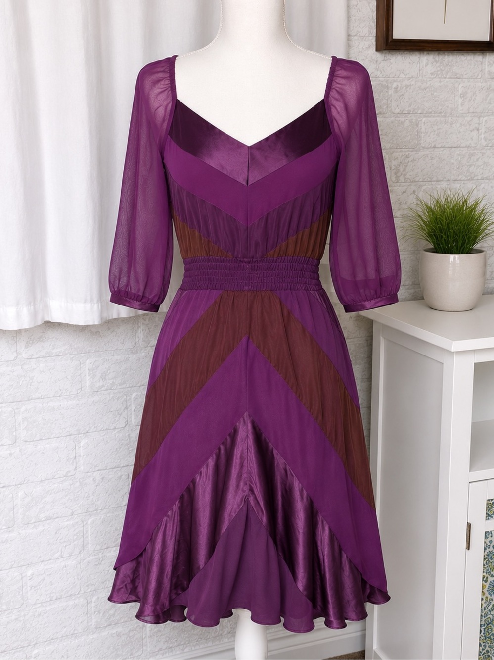 Dallin Chase Purple Silk Dress Size 2